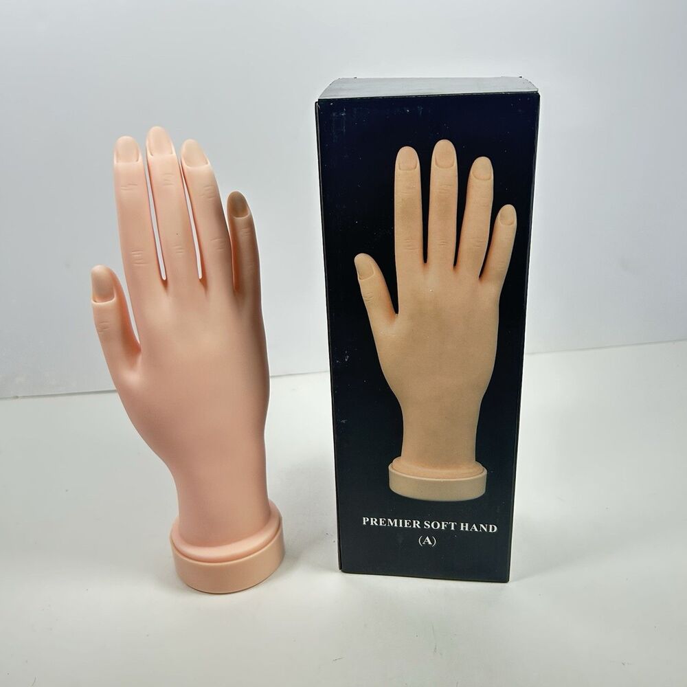 Premier Soft Hand A Silicone Practice Hand for Acrylic Nails Manicure Tech